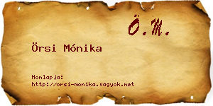 Örsi Mónika névjegykártya